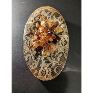 Vintage resin art dried flowers